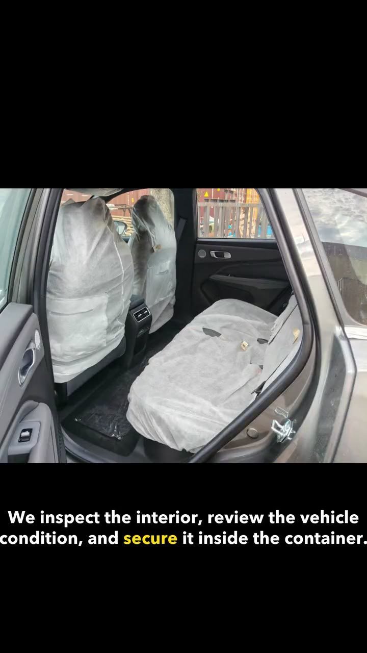 Geely Boyue REV interior during shipment preparation